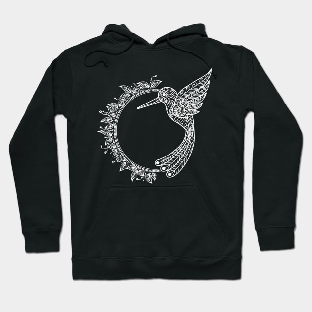 Hummingbird flower circle drawing bird colibri Hoodie by Onceer